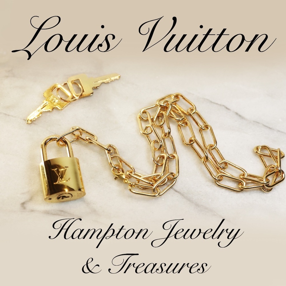 Louis Vuitton Lock Necklace with Gold Tone Chain - Picture 7 of 16
